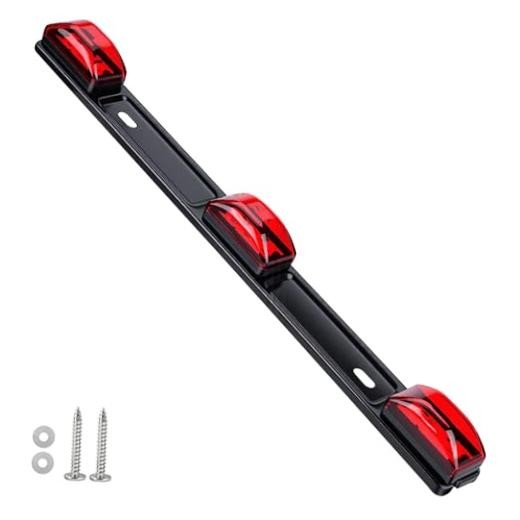 15″ ID Light Bar 9 LEDs, 1PC IP67 Waterproof Identification Marker Red