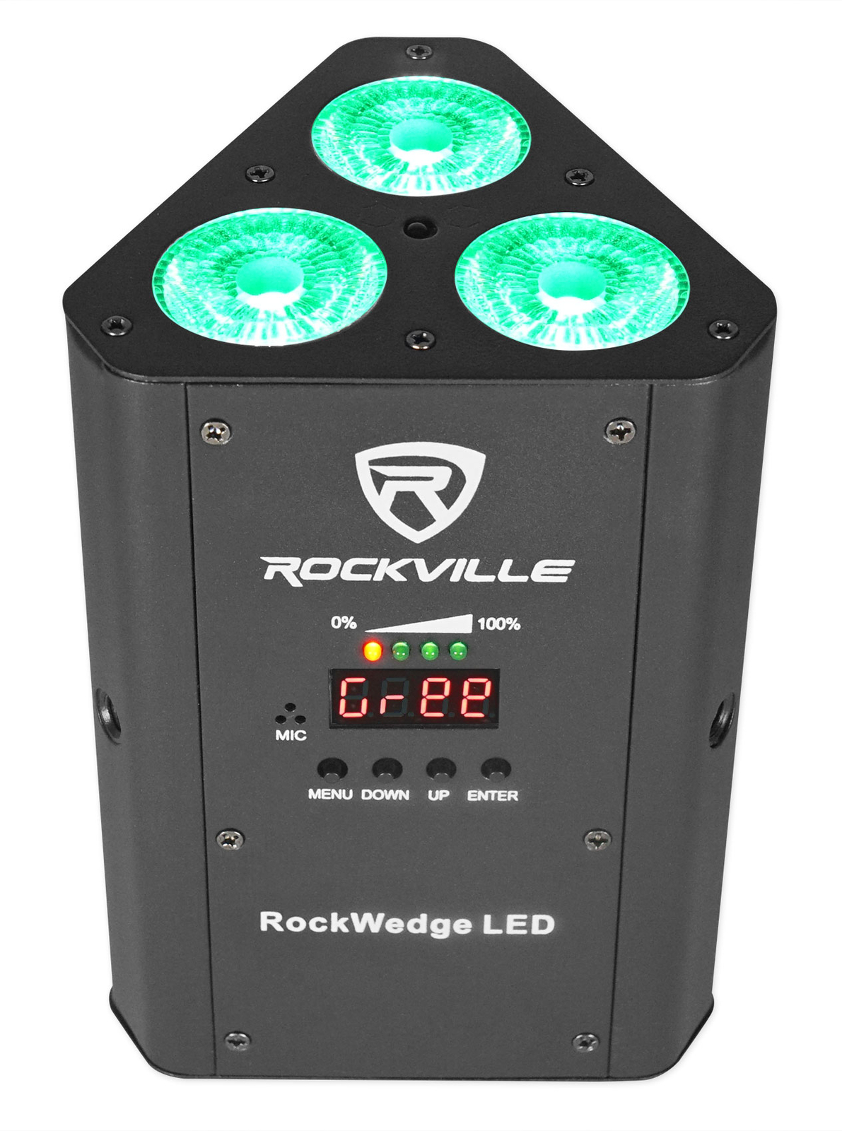 3) Rockville RockWedge LED RGBWA+UV Rechargeable Battery Wireless DMX Lights+Bag