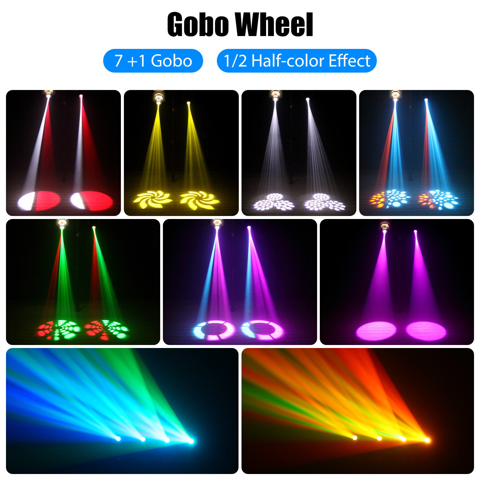 150W Moving Head Light 8Pattern LED Beam RGBW Strobe DMX DJ Disco Stage Lighting