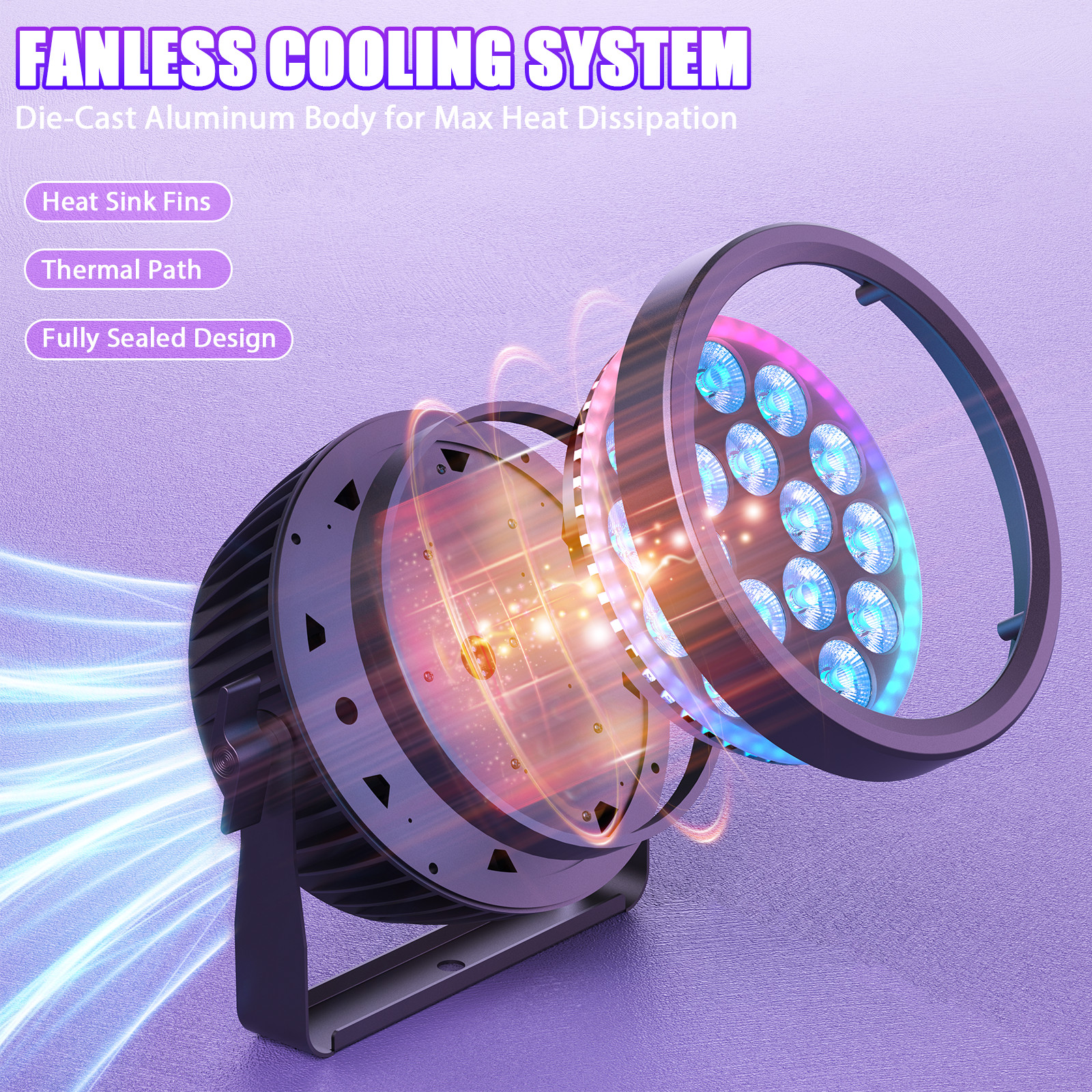 270W PAR Lights Quiet RGBW Stage Lighting 18LED DMX512 DJ Party Club Show Light