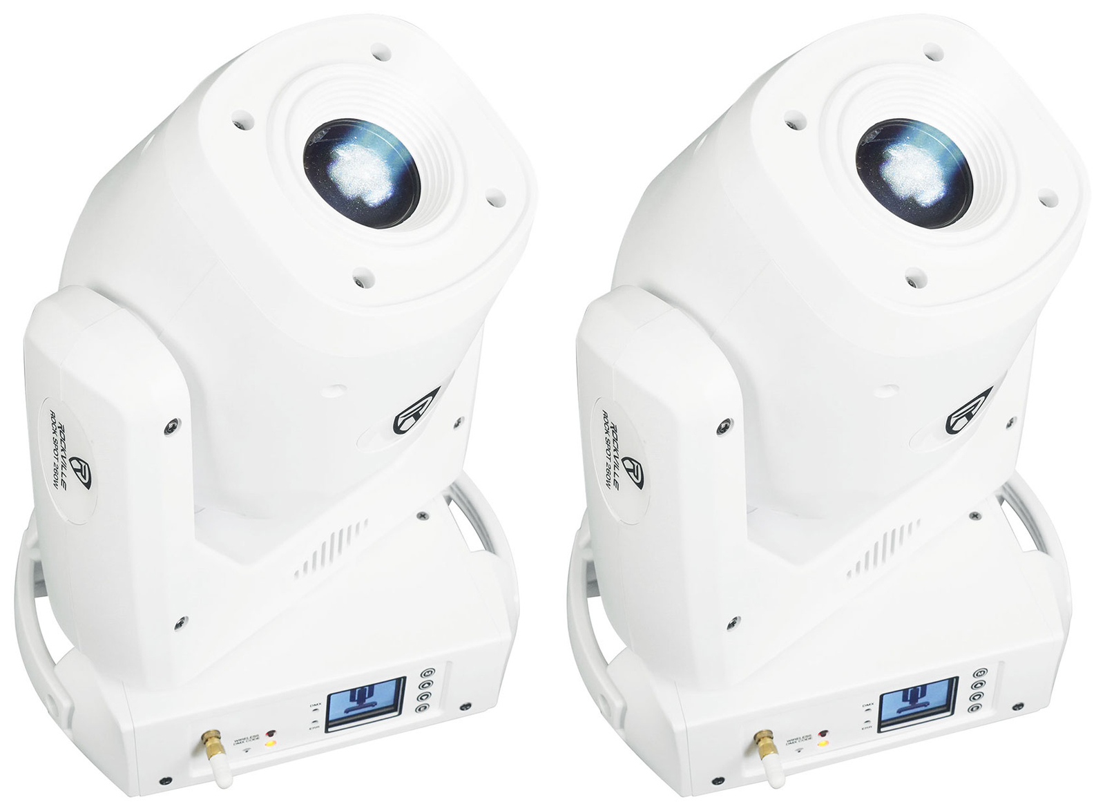 2 Rockville ROCK SPOT 260W WHITE DJ Moving Head LightsWireless DMX+Prism+Gobos