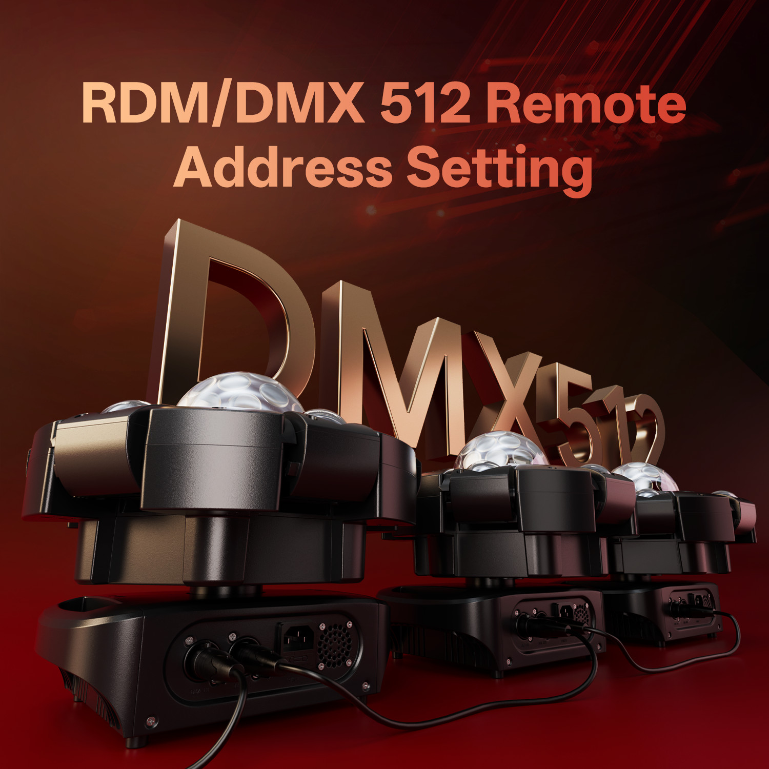 UKING 6 Arms Laser RGBW LED Moving Head Light Disco Stage Lighting Beam DMX512