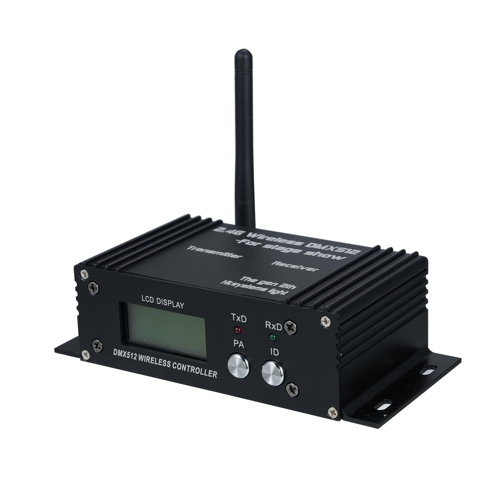 DMX512 2.4G Wireless Controller Transmitter Receiver LCD Display Power Adjust…
