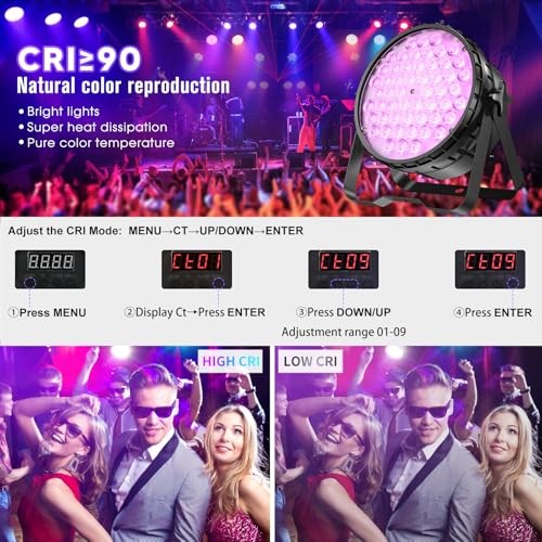 54 * 4W High CRI Par Light, CRI/RA 90 RGBW 4 in 1 Ultra-Bright LED LPC010N-4