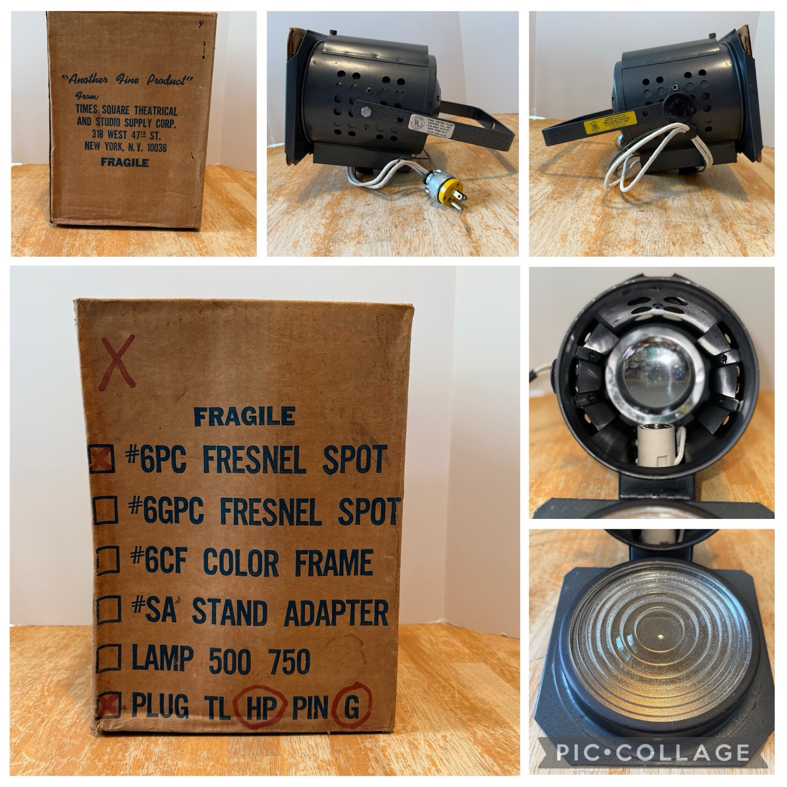 70’s Fresnel TIMES SQUARE Theatrical And Studio Supply LIGHTING Sealed