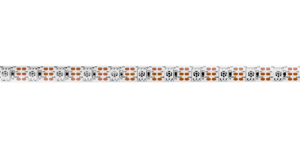 ENTTEC 8PL60-F – 5V 5mtr reel- 60 pixel per metre RGB pixel strip with white PCB