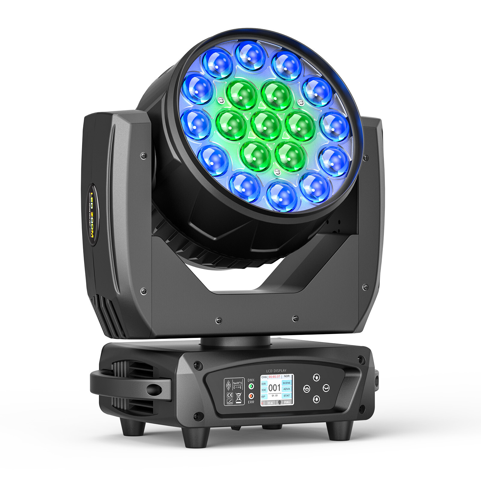 380W LED Zoom Moving Head Stage Light RGBW DMX Beam Wash Lighting DJ Disco Bar