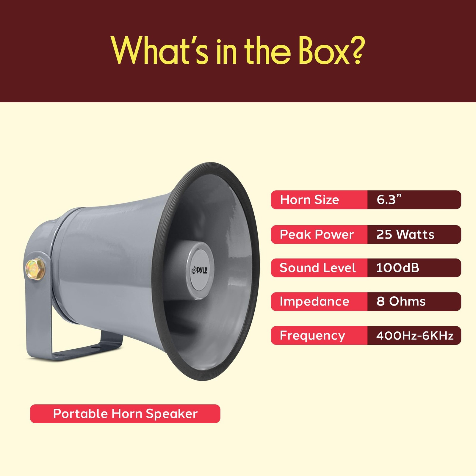Indoor / Outdoor PA Horn Speaker 6.3” Portable PA Speaker with 8 Ohms Impeda…