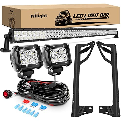52Inch Led Light Bar Spot 52Inch Light +LED Pods+Harness+JK Mounting Bracket