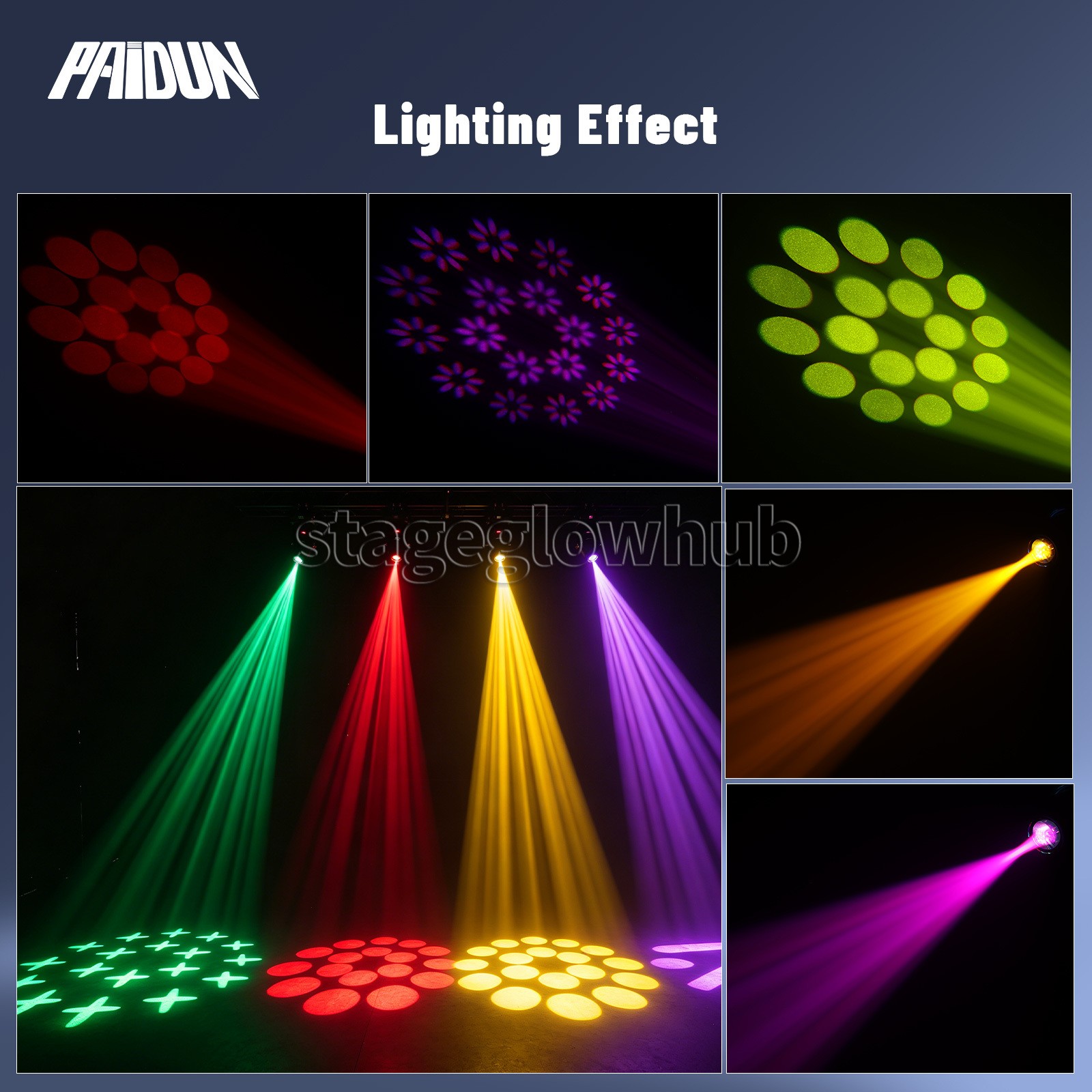 PAIDUN 150W Gobo Wash Beam Moving Head Light 18Prism Strobe DJ Club Disco Bar