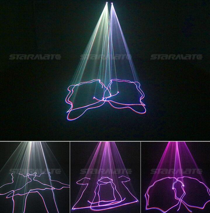 Remote Stage Laser Light DMX Control Purple White Beam Scanner Stage Show DJ Bar