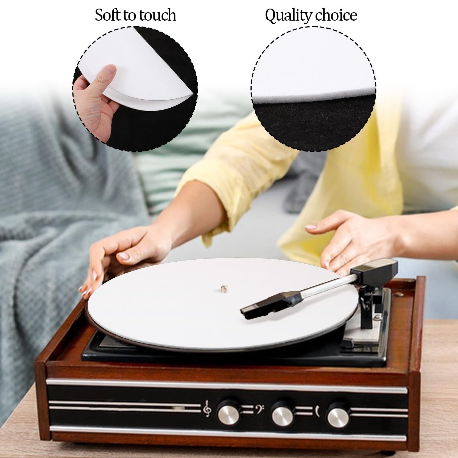 12-Inch Turntable Slipmat – Anti-Slip & Anti-Static Felt Mat for Vinyl Records