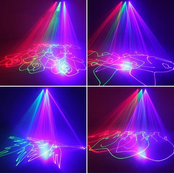DMX 3D Effects Red Green Blue Laser Light for Christmas Decor Party 1500mW