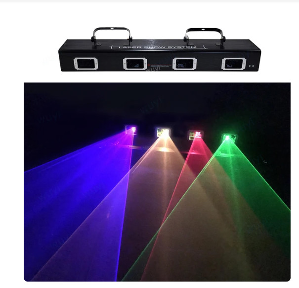 4 Heads DMX Laser Light RGB Full Color Laser Light Show Dj Disco Party Club