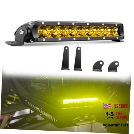 UTV Led Light Bar, 11 Inch Single Row Yellow Spot Led Off Road Spot-1 PC