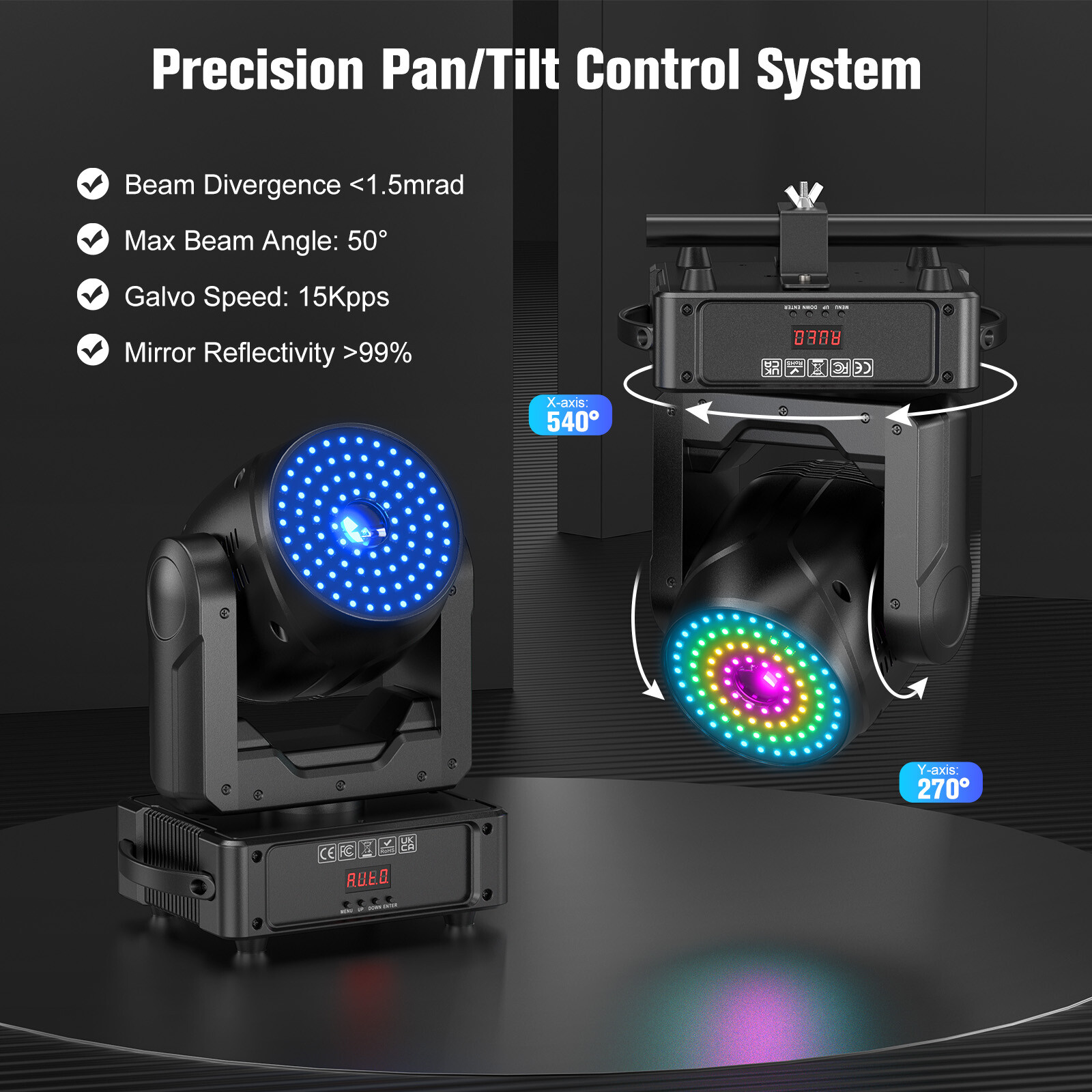 UKING RGB Full-Color Animation Laser Moving Head Light Stage Laser Beam Light