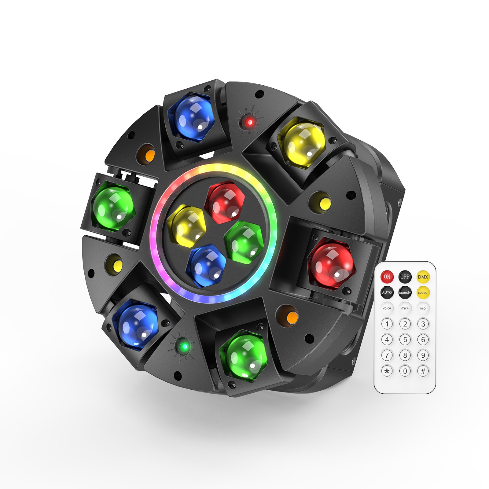 Rotating 6Arms Bee Eye Laser Moving Head Light DMX DJ KTV Concert Stage Lighting