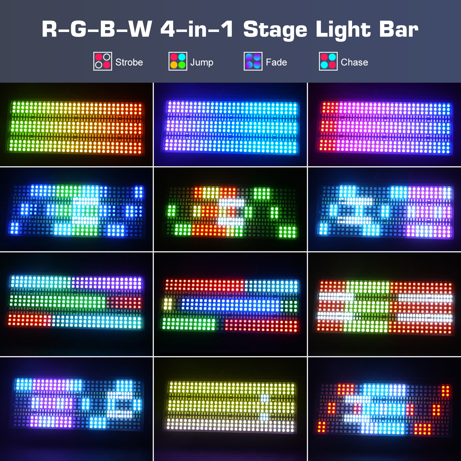 4PCS RGBW 450LED Wall Wash Light Strobe DMX Stage DJ Beam Light Party Show Light