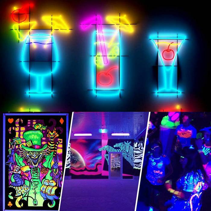 LED UV Black Light Fixtures 365nm Light Bar LED Strip Party Club DJ Lights Lamp