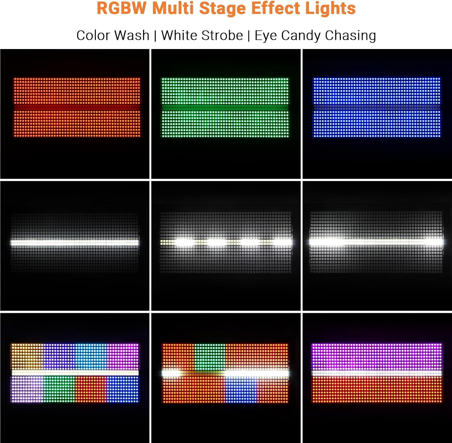 500W 960Leds RGBW Stage Strobe Light for DJ | Metal Construction 135° Wide Cover