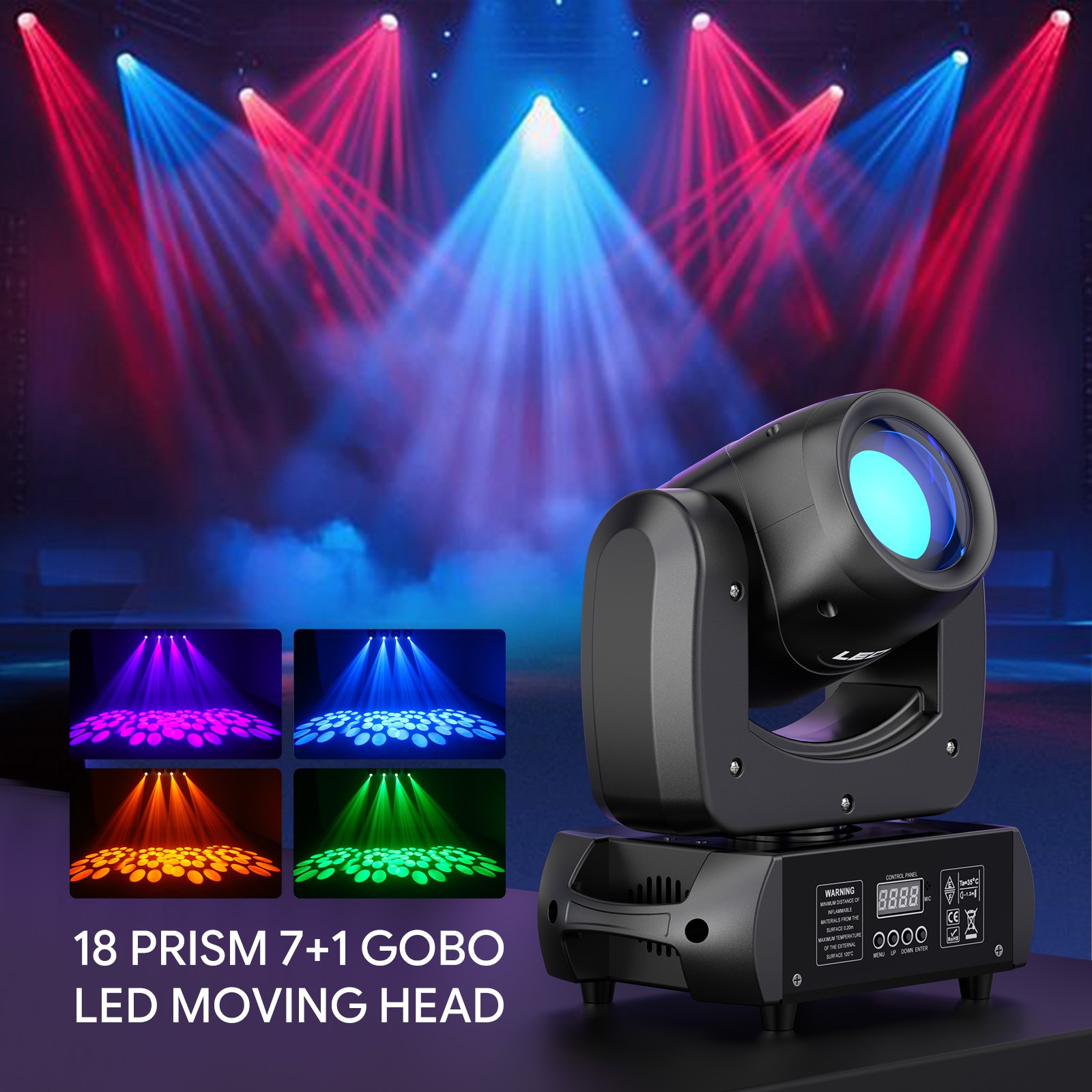 150W LED Beam Moving Head 6+12 Prism 8 Gobo Stage Light DMX DJ Spot Light Effect