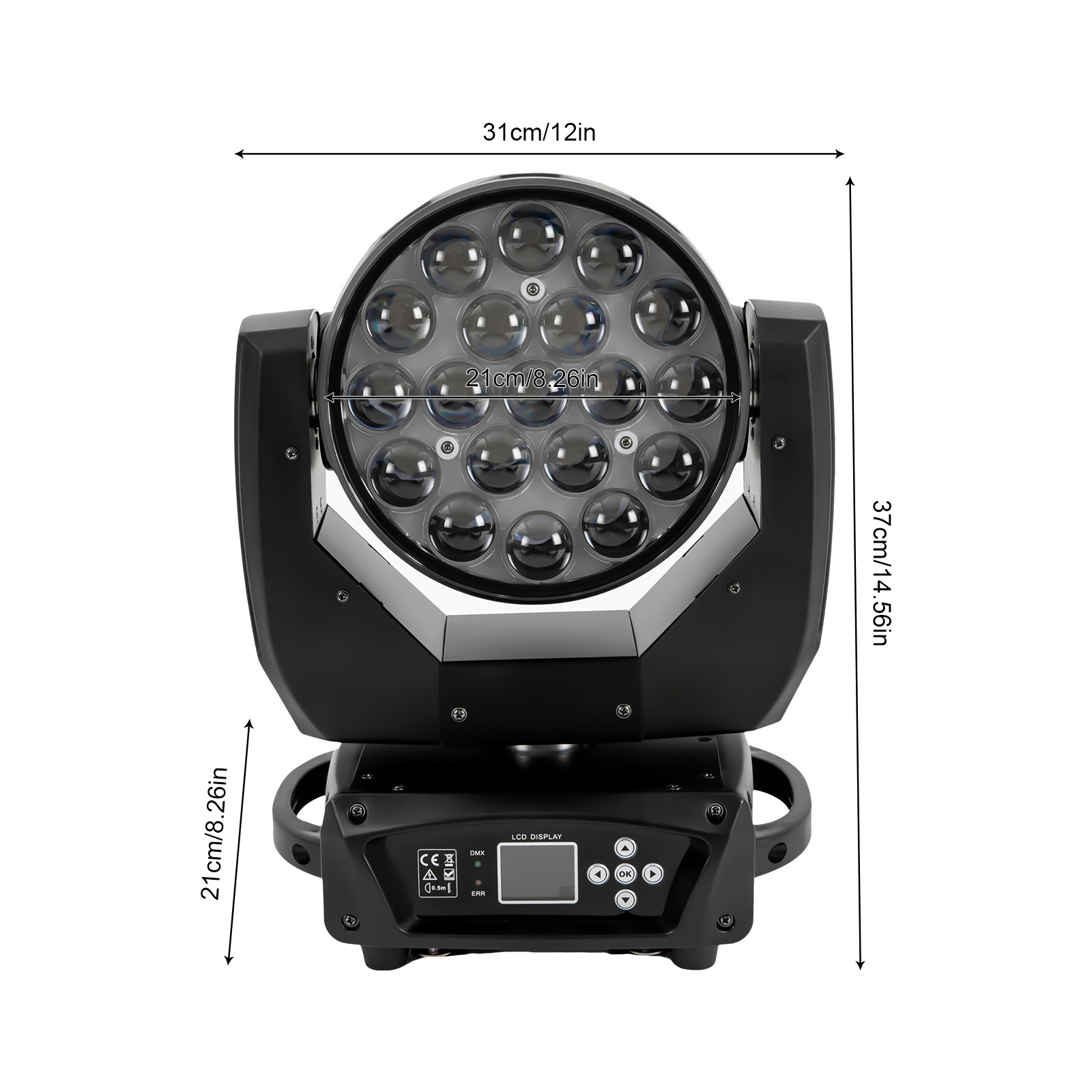 8pcs RGBW 19x15w 4in1 Led Wash ZOOM 11/16ch DMX Moving Head Light dj stage light
