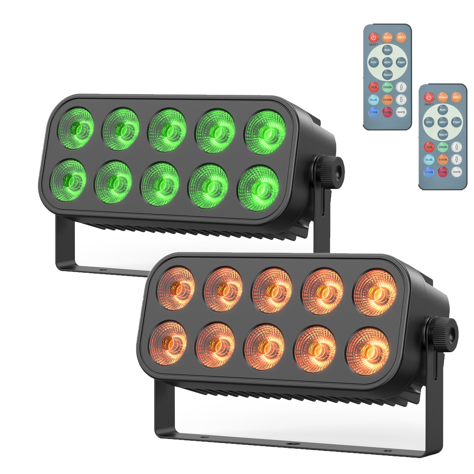 2PCS DJ Disco Party Stage Light 10LED RGBW DMX Beam Lights KTV Show PAR Lighting
