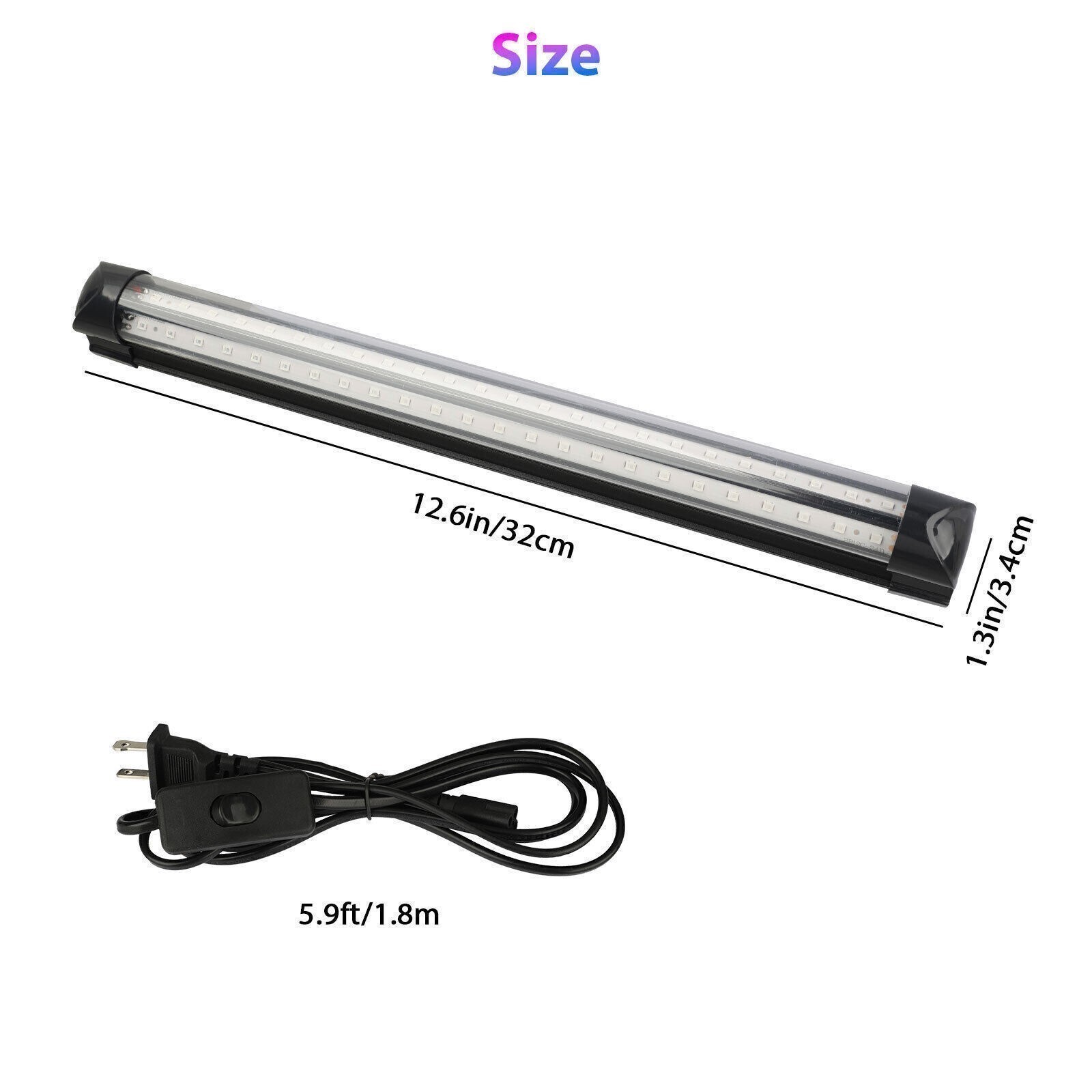 2PCS 96LED UV Black Light Bar Fixture Ultraviolet Lamp Strip US Plug DJ Party US
