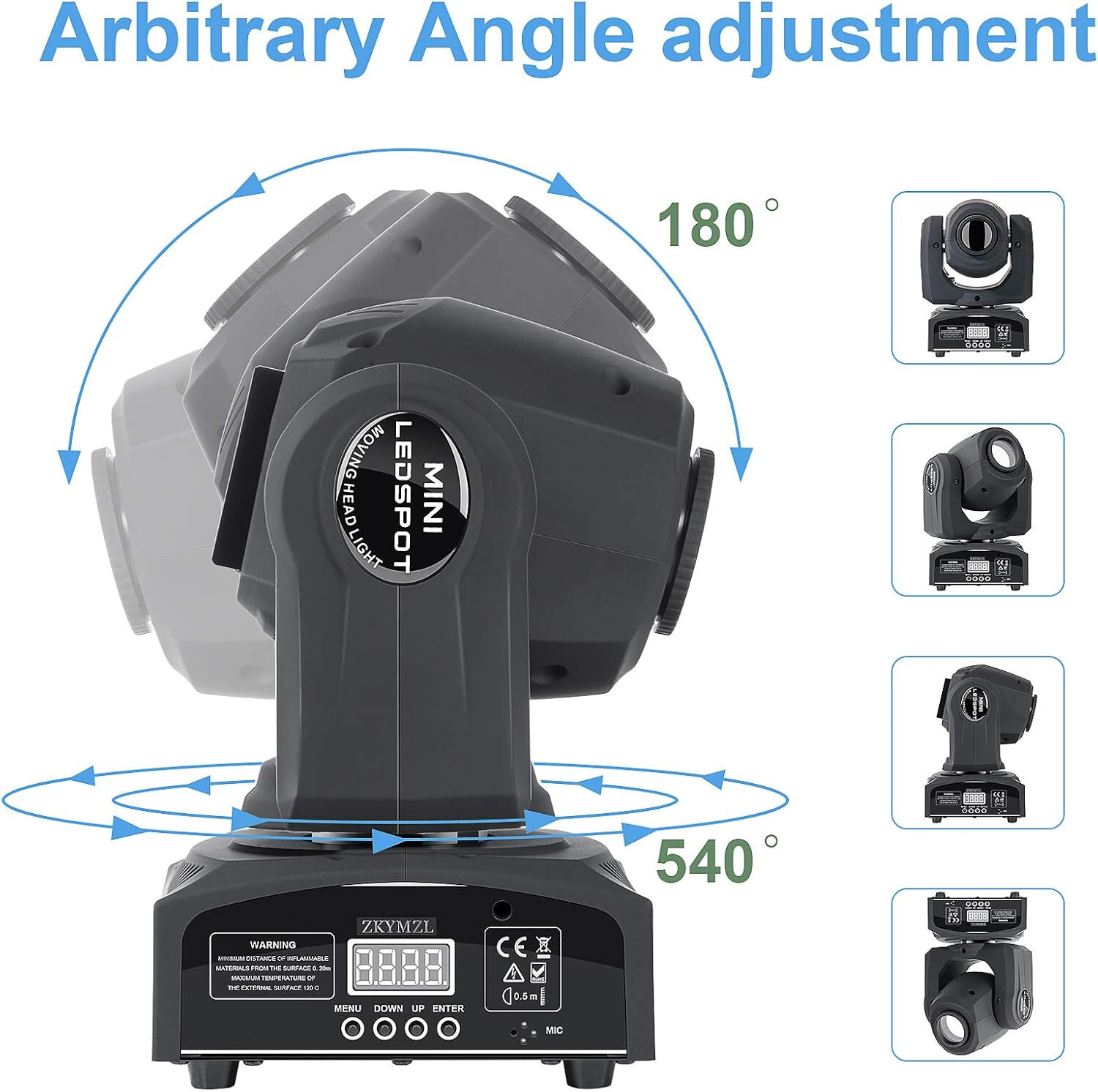 ZKYMZL 25W LED Moving Head Stage Lights – 8 Gobos, 8 Colors, 9/11 Channels,