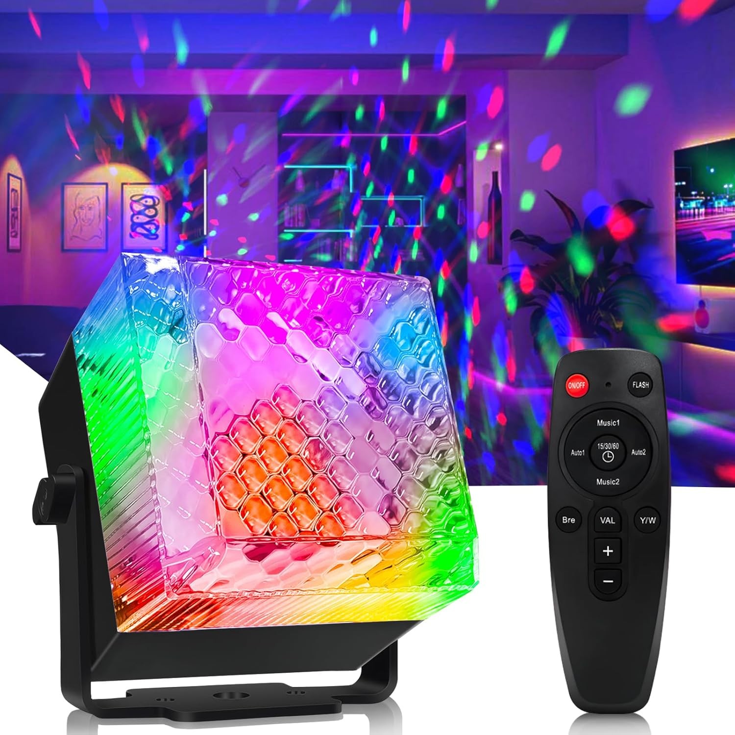 Glow Party Black Lights Disco Ball Light Sound Activated Strobe Dj Party Lights