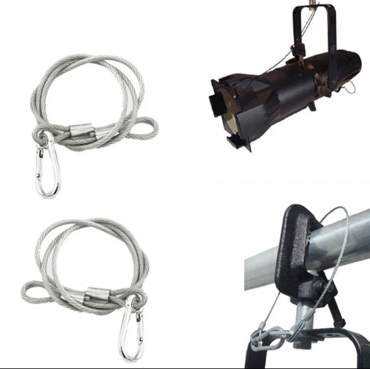 10 Stage Light Safety Cables 47”, Stainless Steel Security Cable.Multi Use