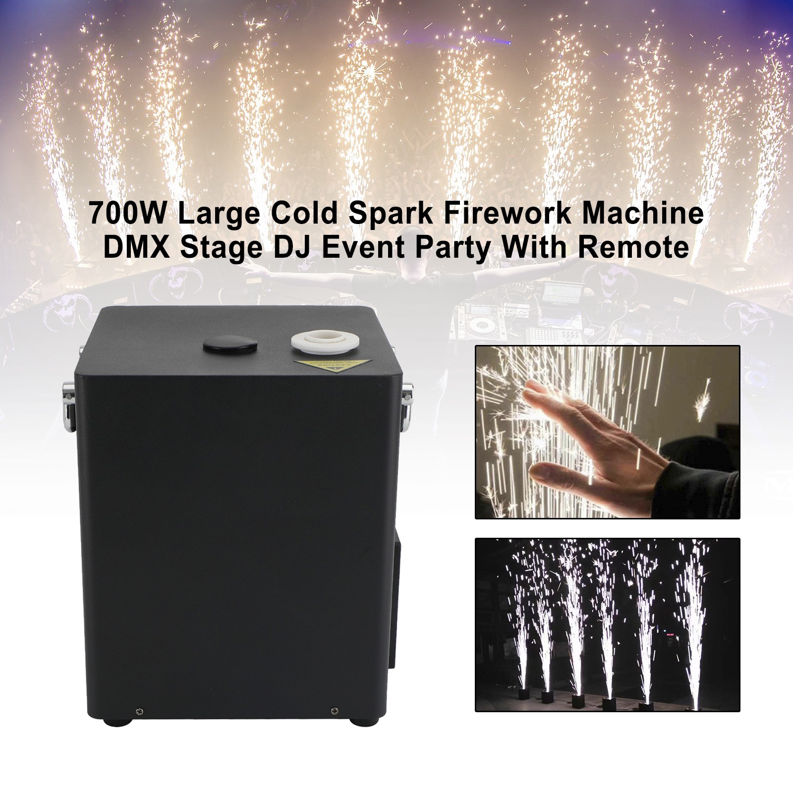 🎉700W Large Cold Spark Firework Machine DMX Stage DJ Event Party With Remote