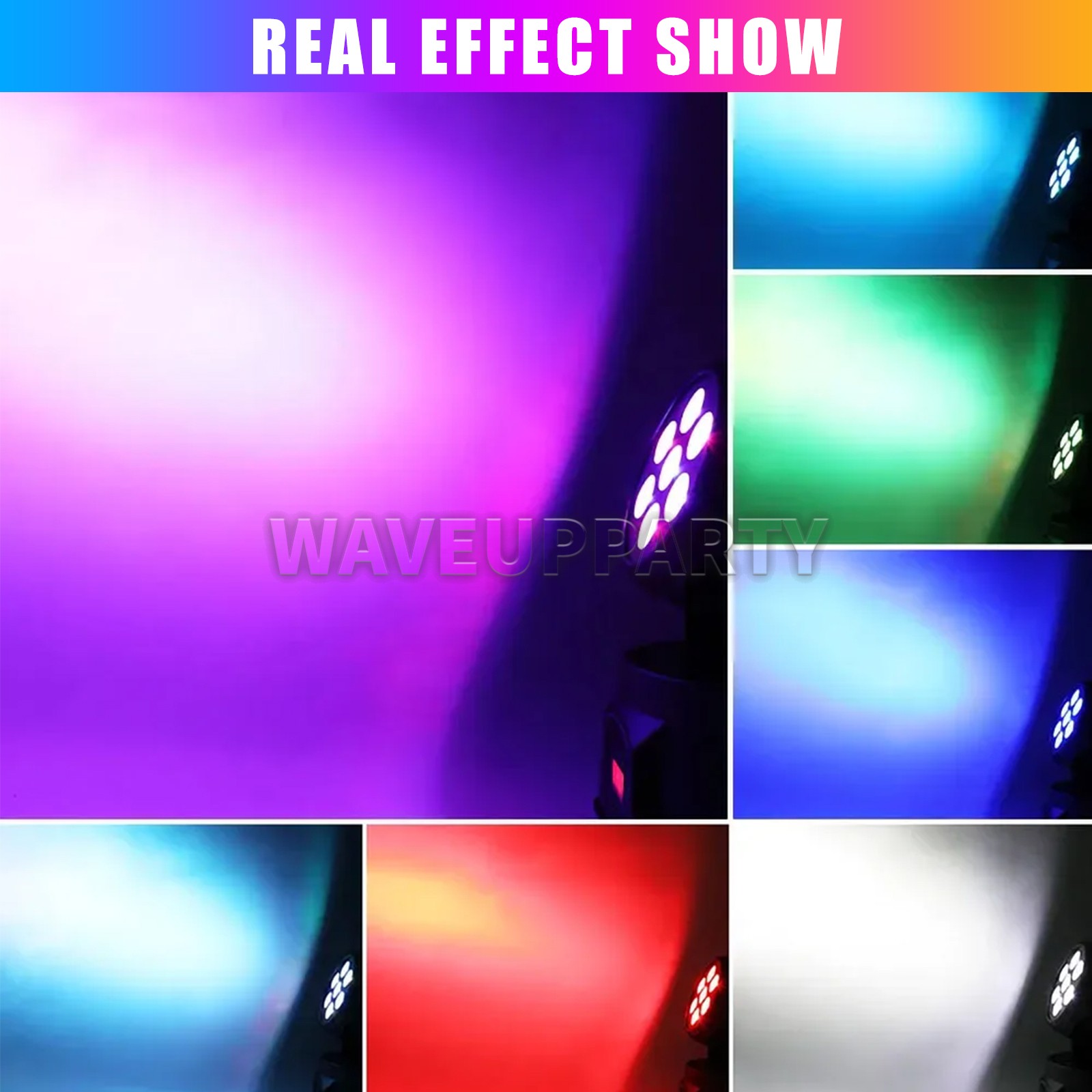 PAIDUN 105W 7LED Music Control RGBW Moving Head Beam Wash Light Disco DJ Party