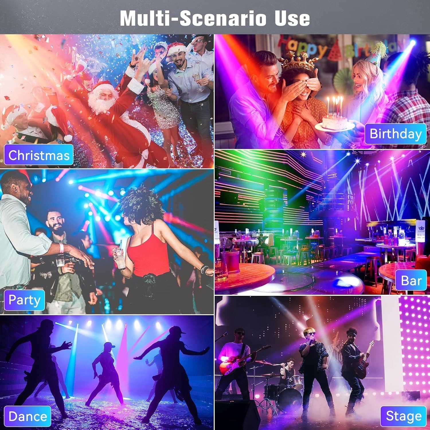2PCS 60W LED Moving Head Light Stage Lights W/ Remote Control 8 GOBO 8 Colors