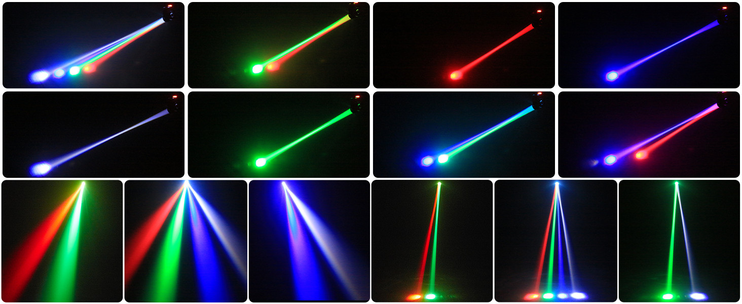 80W Moving Head LED Lights RGBW Beam Stage Spot Disco Show DJ Lighting DMX