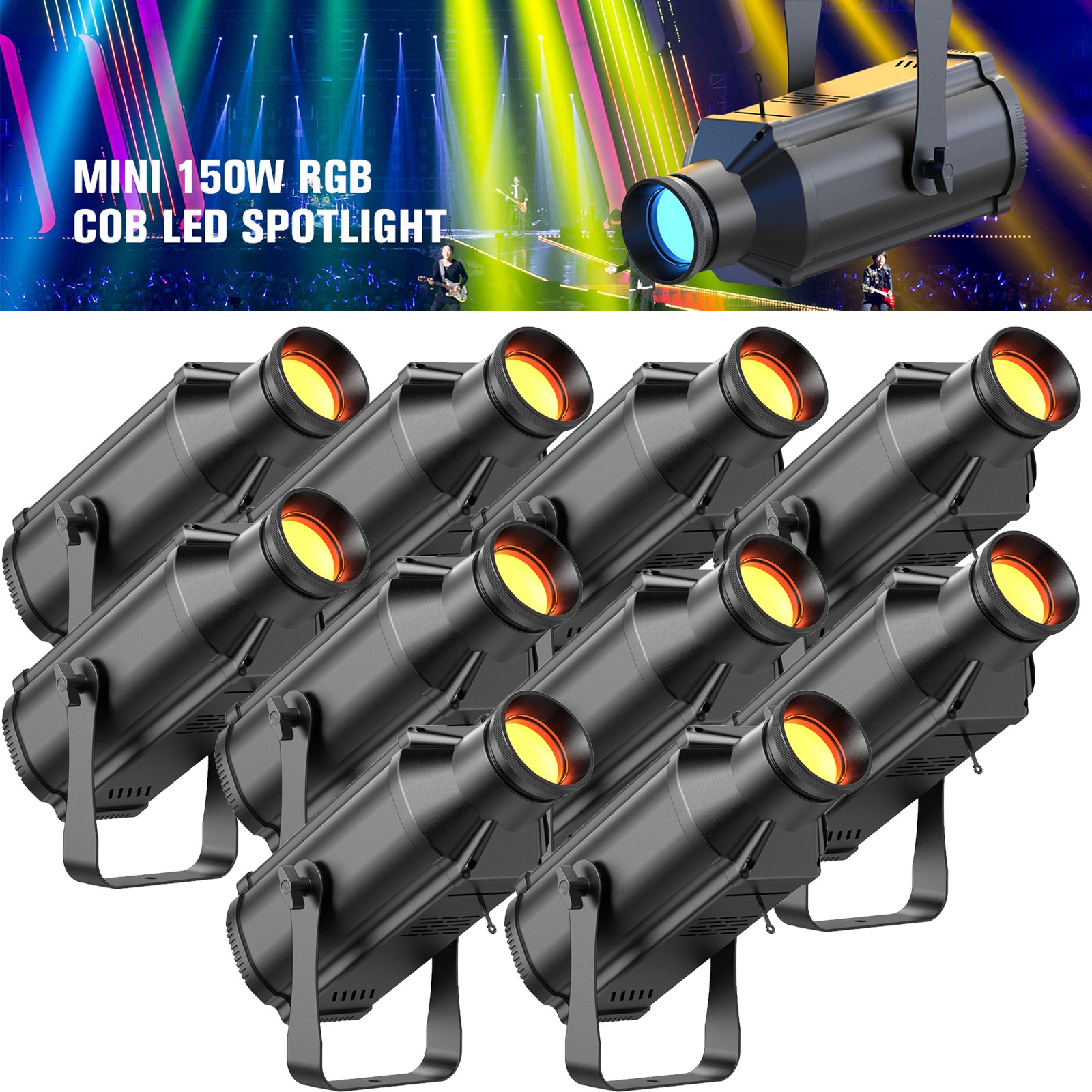 COB RGB LED Spotlight 200W Stage Lighting DJ Beam Pinspot light KTV Disco Lights