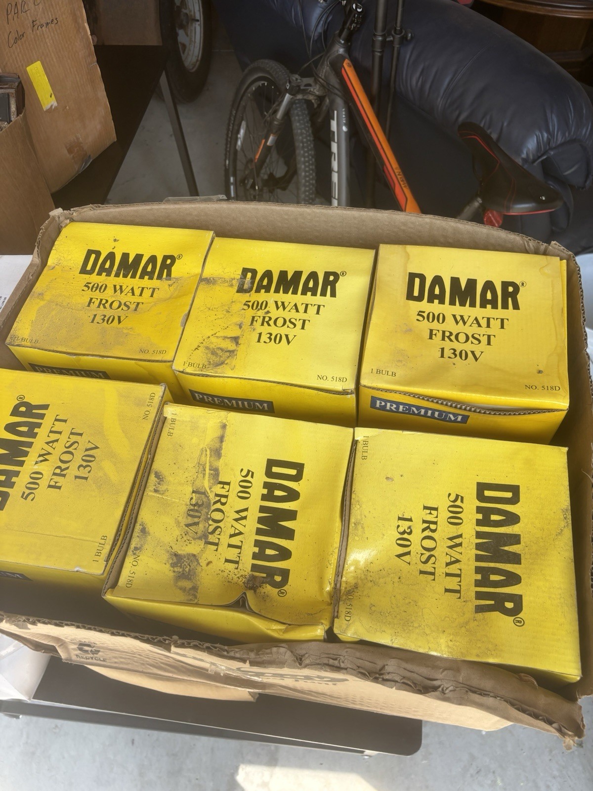 DAMAR Premium R52 500W 130V Frost Flood Incandescent Bulb 500R52 518D