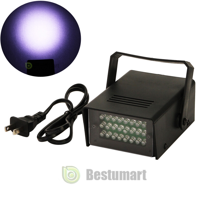 Mini DJ Strobe Light Flash Light 24LED Bulb Club Stage Light Party Disco White