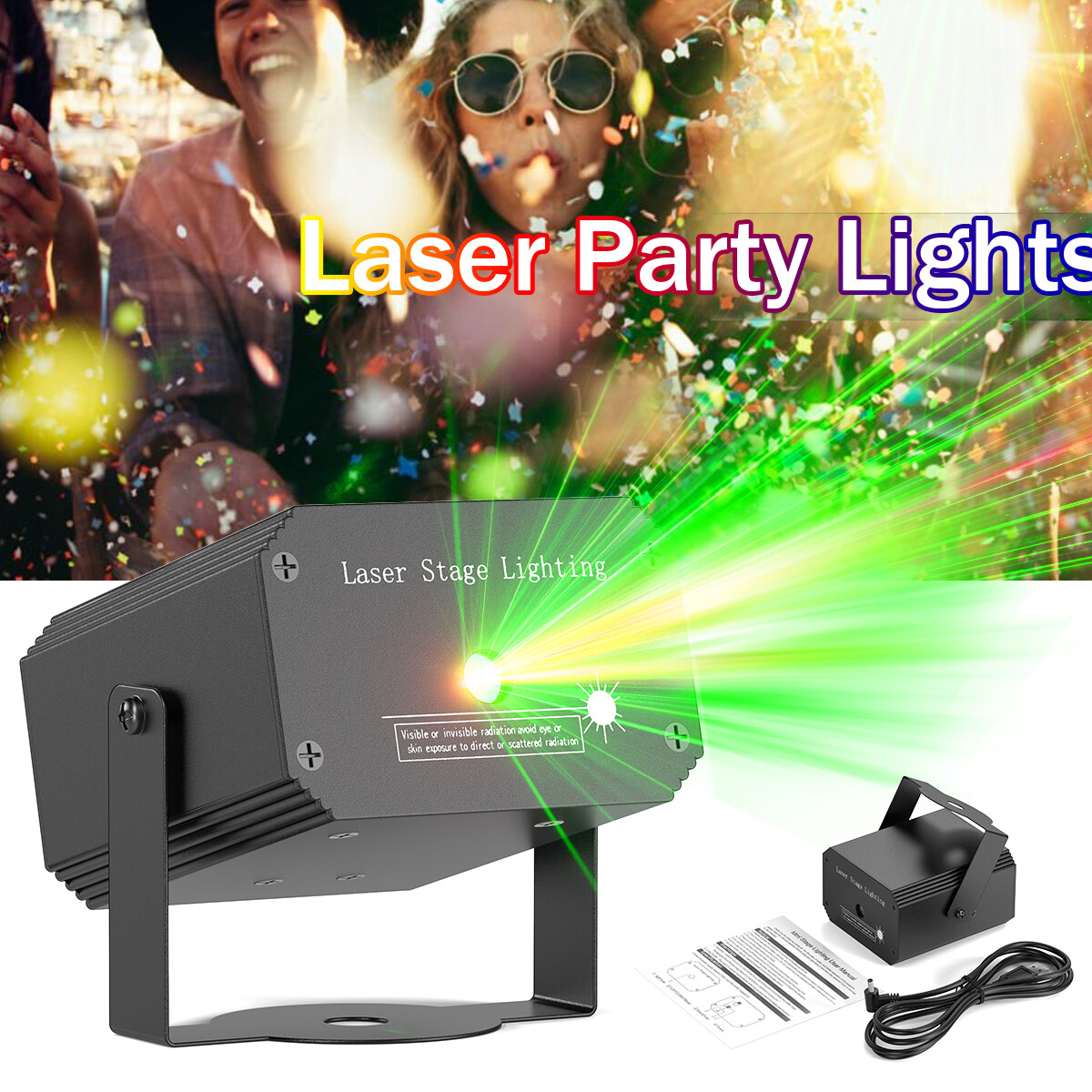 Laser Light Projector Pattern LED Stage Lighting RGB Disco Party DJ effect Light