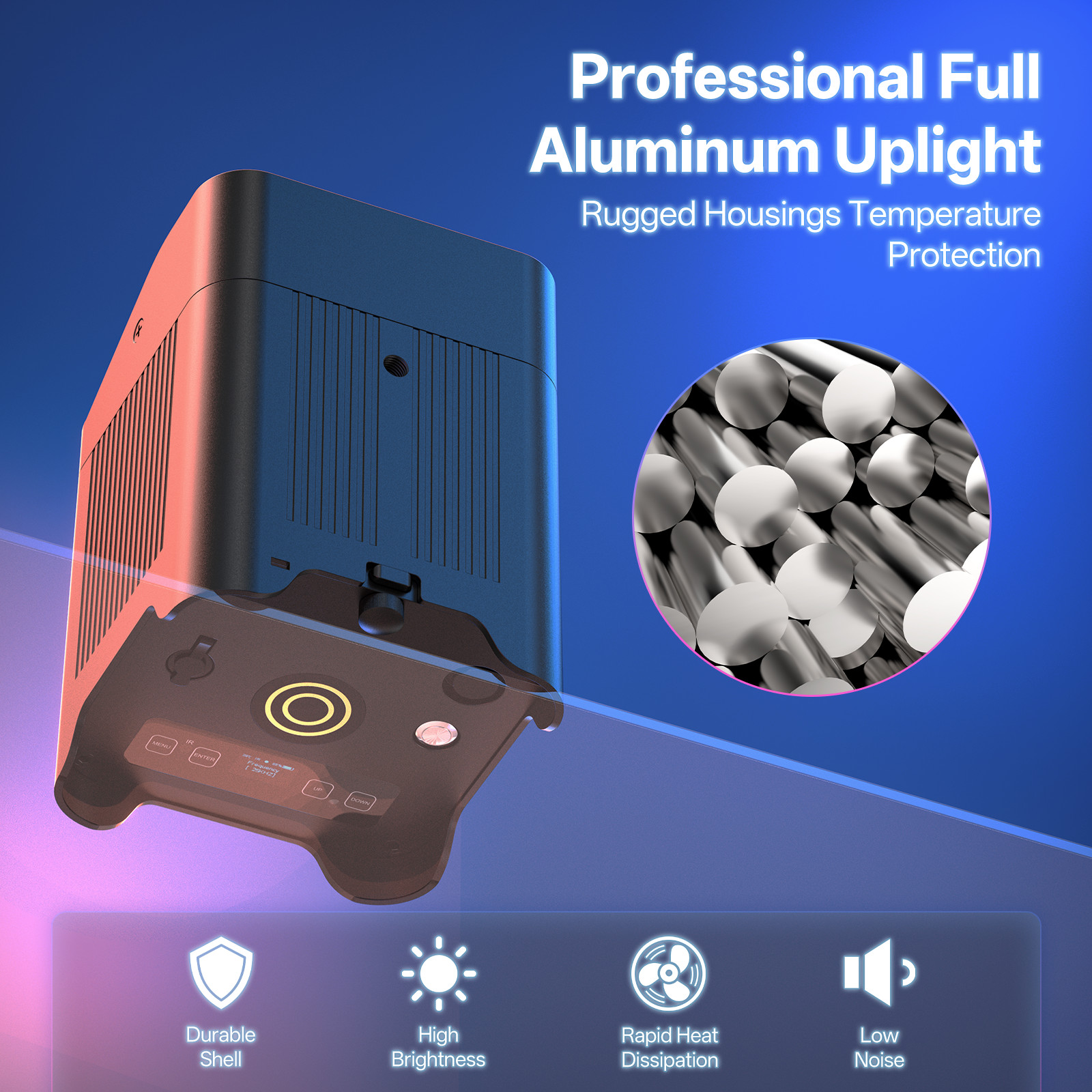 140W IP65 Waterproof Battery RGBWA UV LED Par Light App Control Outdoor Stage