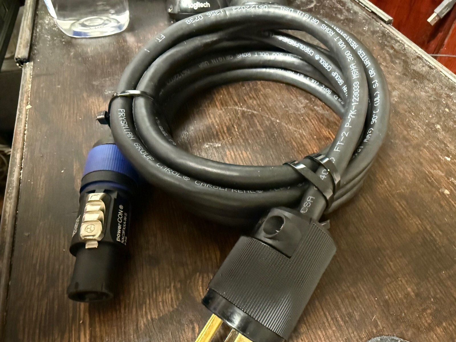Power cord MSHA 300V ROHS USA for Chroma-Q Color One 100 RGBA XLR 5-pin In/Out