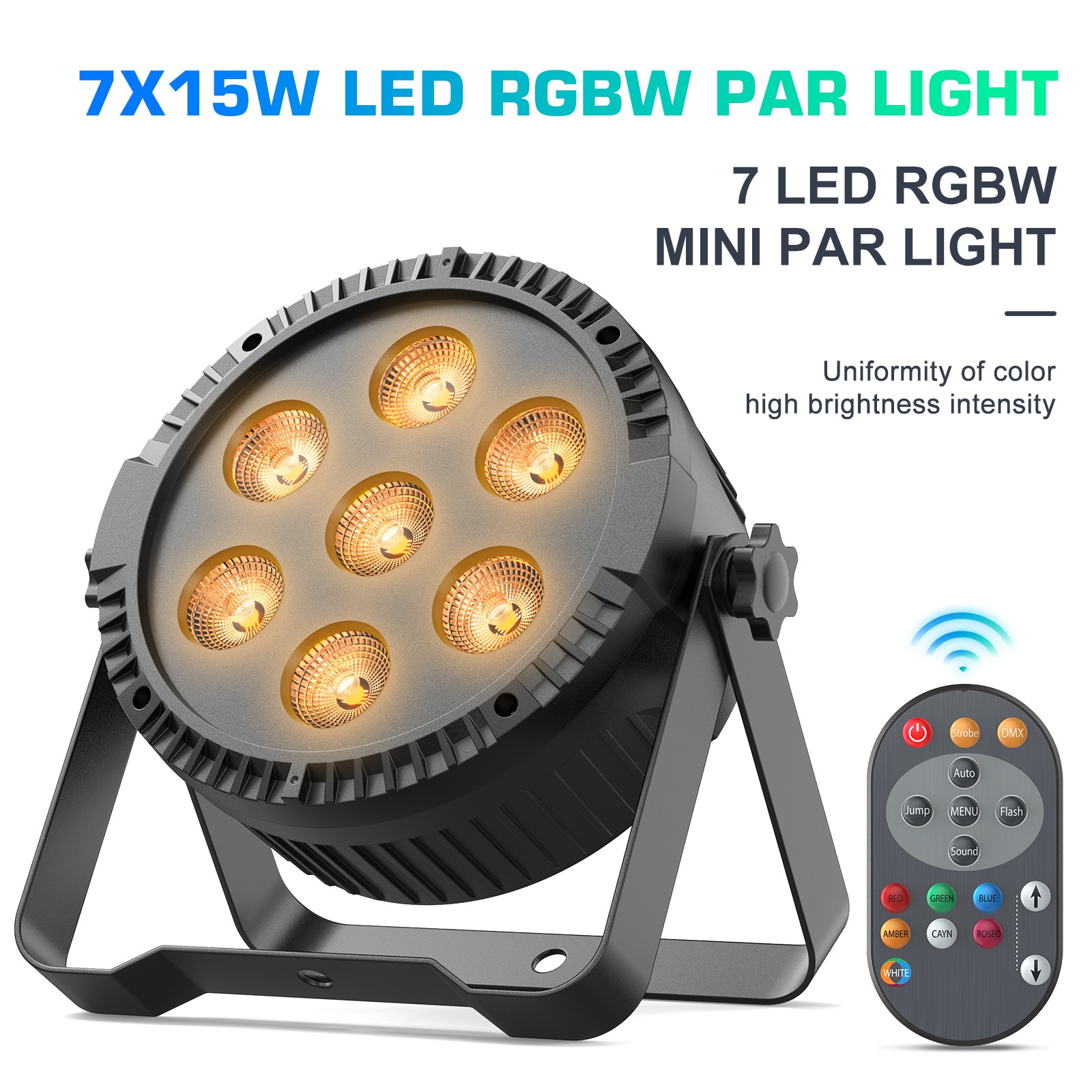 10PCS 7 LEDs RGBW Stage Lighting PAR Lights DMX for Disco DJ Party Wedding Show
