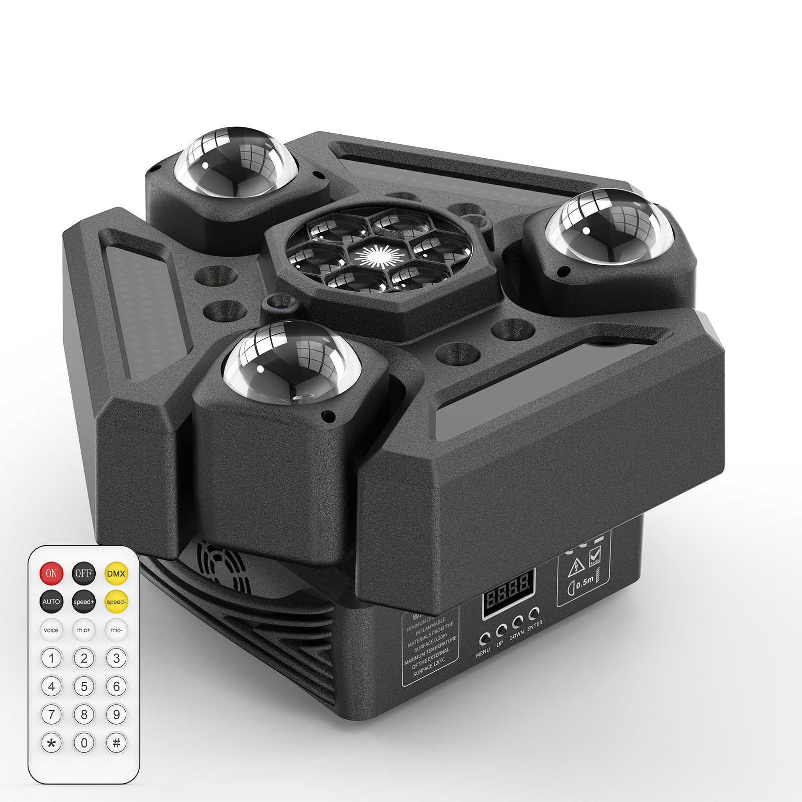 220W LED 3-Arms Laser Moving Head Light RGBW Beam Stage Lighting DMX Disco DJ