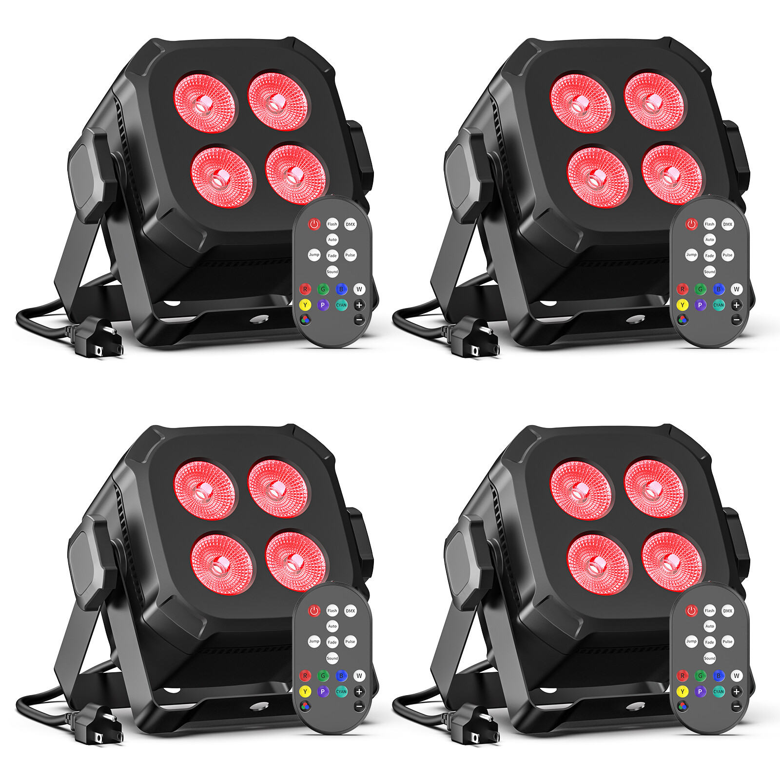 4PCS DJ Disco Party Stage Light LED RGBWYP+CYAN DMX Lights KTV Show PAR Lighting