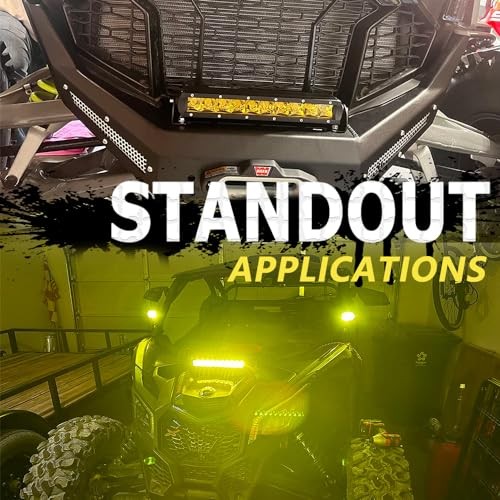 UTV Led Light Bar, 11 Inch Single Row Yellow Spot Led Off Road Spot-1 PC