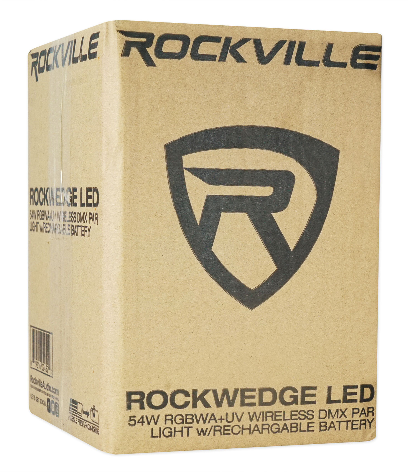6 Rockville RockWedge LED 54w RGBWA+UV Rechargeable Wireless DMX Lights+Backpack