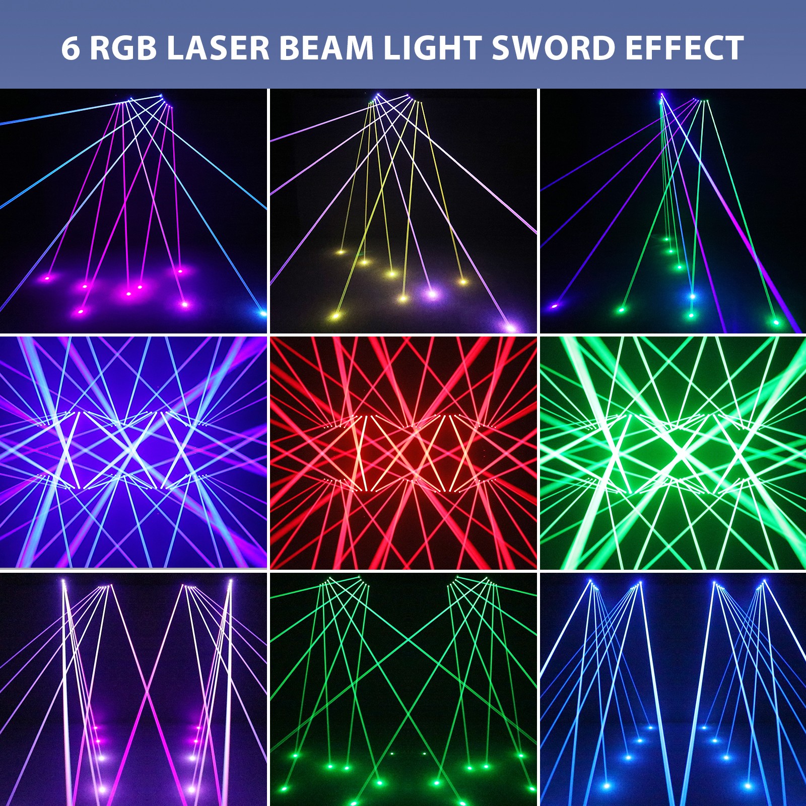 6-Eyes RGB XYZ DJ Laser Light Moving Heads DMX DJ Disco Party Stage Lighting