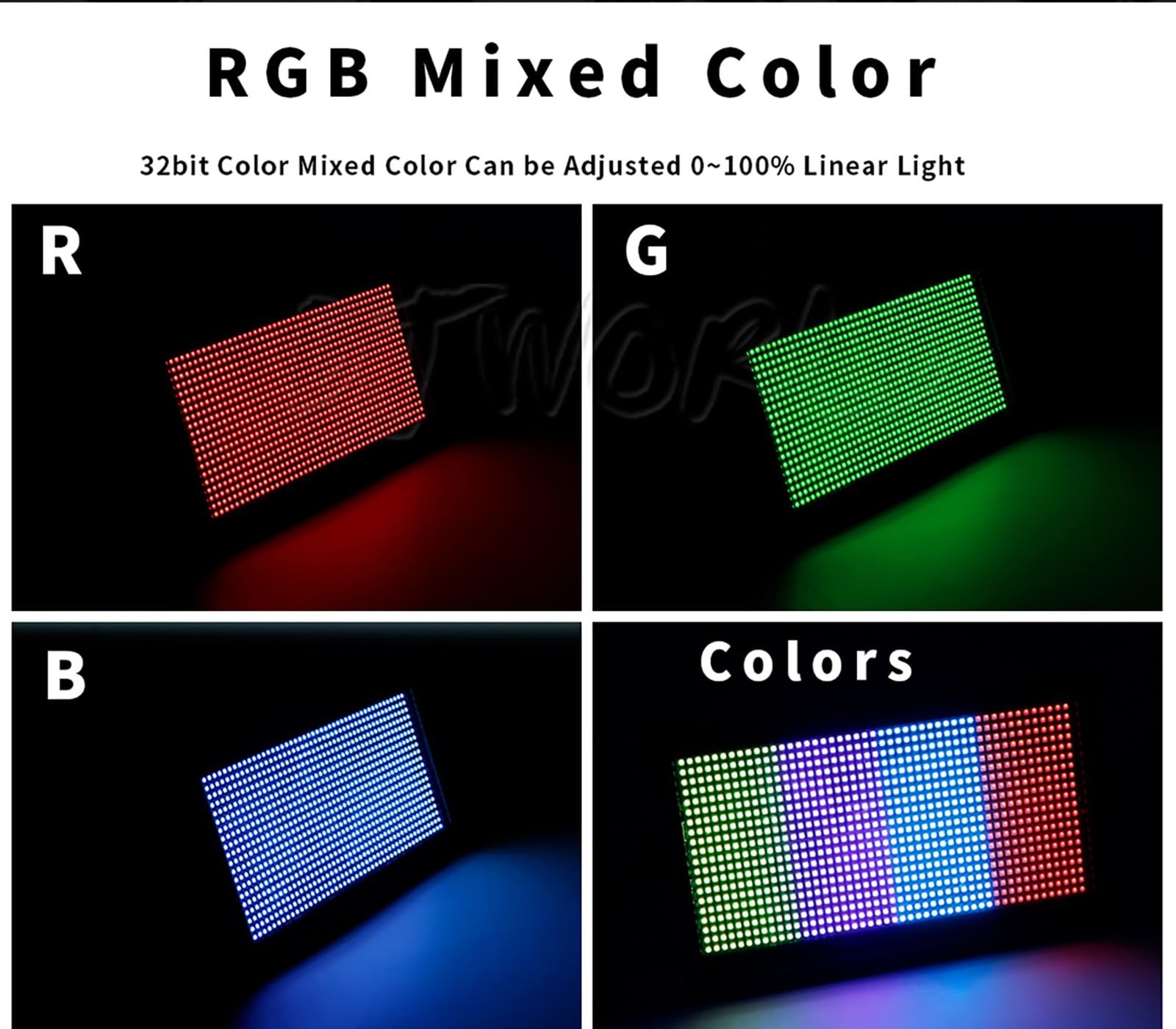 SHEHDS Stage Light Wash Strobe LED 200W RGB Marquee (8 Segments) Uplights