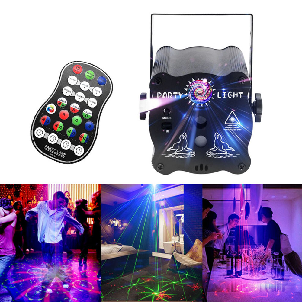 1024Patterns RGB Stage Lights LED Disco DJ Light Party Show Laser Projector Lamp