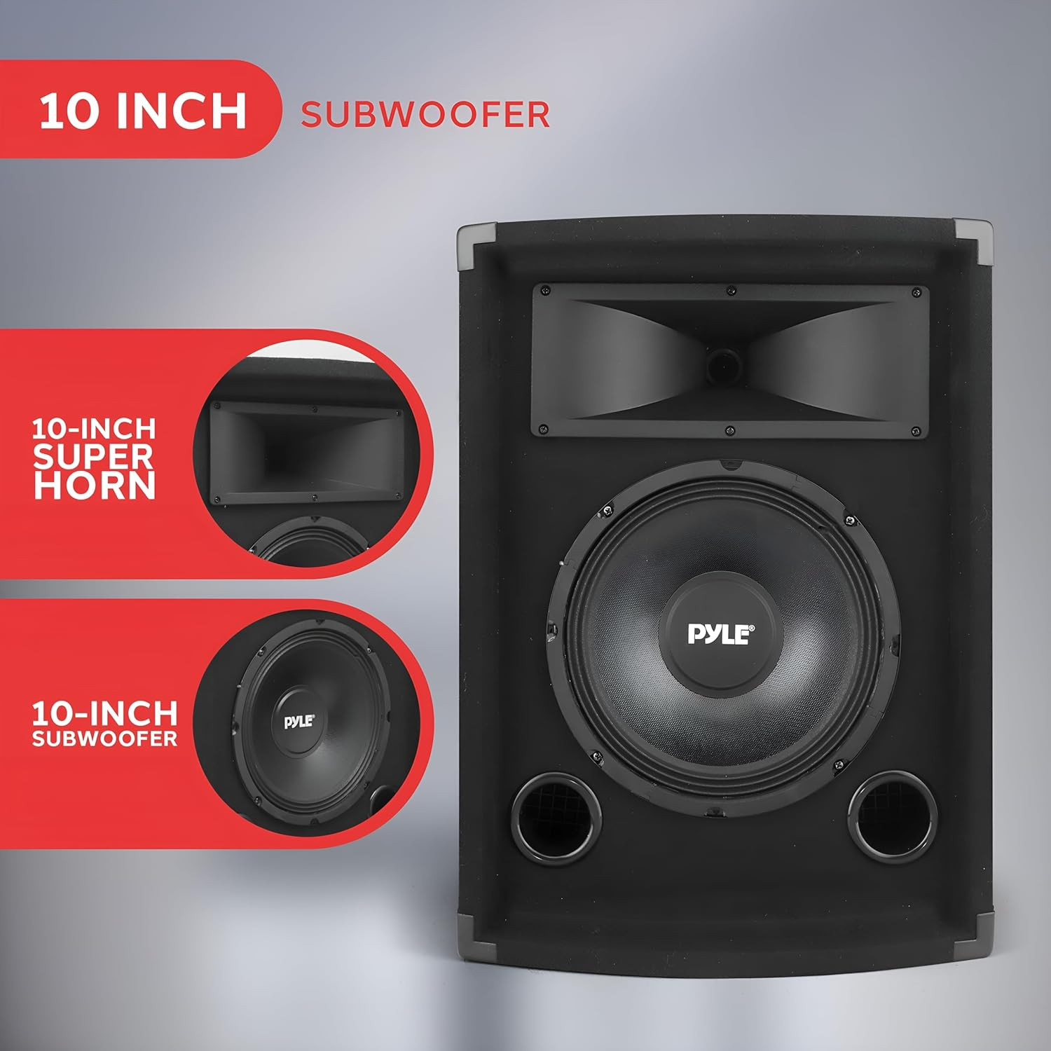 -PRO 500Watt Outdoor Sound System Vehicle Stereo Speakers W/ 10″ Woofer, 1.5″ Ka